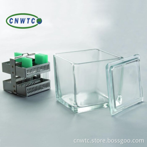 Microscope Accessory: Laboratory Glass Staining Jar Rack for Organizing and Storing Slides